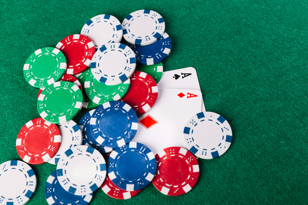 Stylised event lighting and table layout for a CasinoPro production